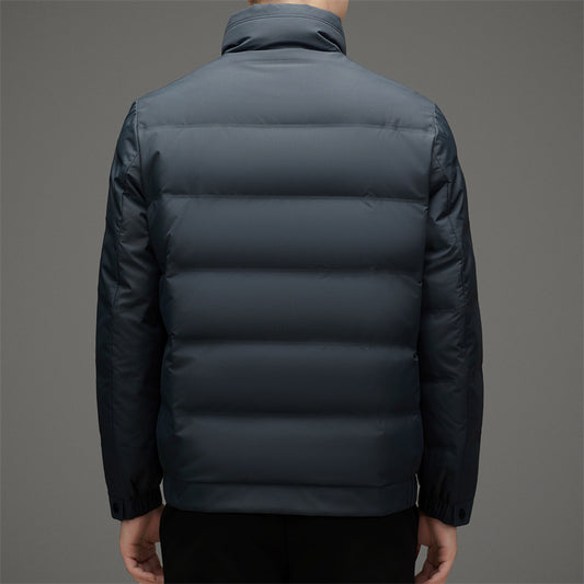 Chaqueta de Plumón Corta para Hombre con Cuello Tipo Stand - Abrigo Térmico Reforzado - Image 2