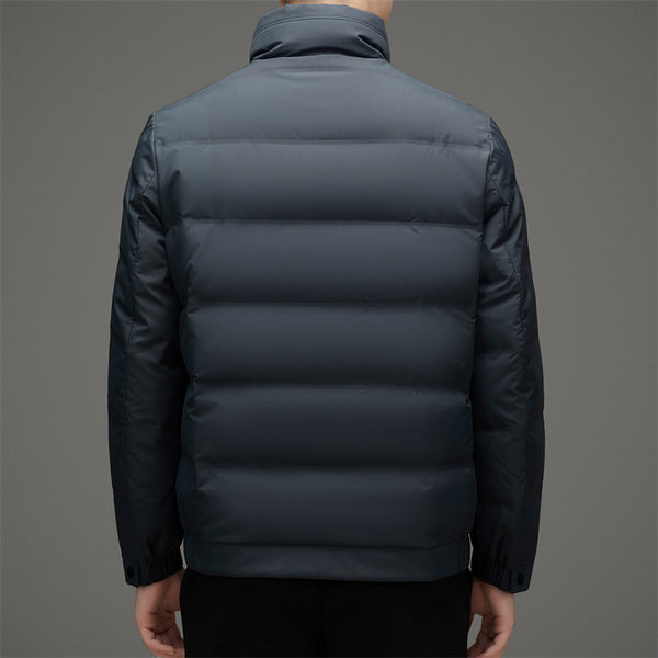 Chaqueta de Plumón Corta para Hombre con Cuello Tipo Stand - Abrigo Térmico Reforzado