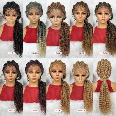 Peluca Trenzada Tejida a Mano con Encaje Africano - Image 18