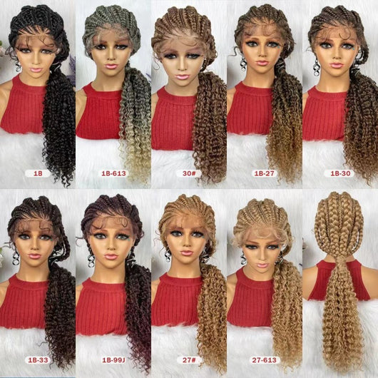 Peluca Trenzada Tejida a Mano con Encaje Africano - Image 18