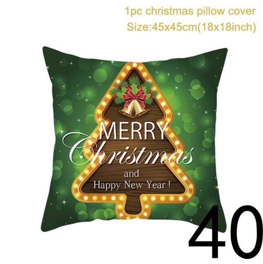 Funda de Almohada Navideña con Estampado Santa para Decoración del Hogar - Image 87