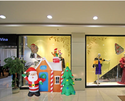 Papá Noel Inflable Luminoso con Árbol de Navidad - Decoración Navideña Gigante - Image 10