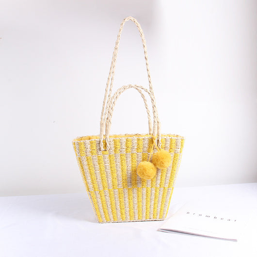 Bolsa de Playa Coreana Estilo Vacaciones - Bandolera Tejida para Mujer - Image 7