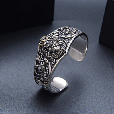 Pulsera Brazalete León Majestuoso Dominio Ancho - Image 4