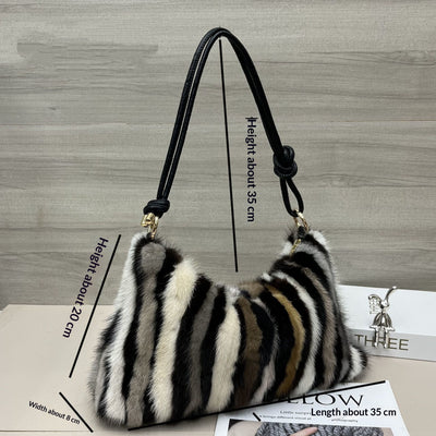 Bolsa Baguette de Peluche con Pelaje Real - Image 2