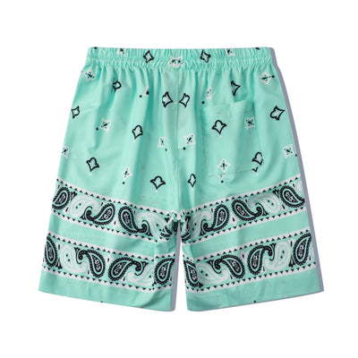 Conjunto Casual Hombre Camisa y Shorts Estampado Flor de Marañón Verde - Image 13