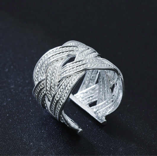Anillo de Malla Retro Estilo Nacional Grande - Image 6