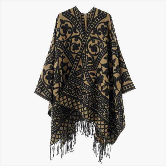 Poncho Cuadros Elegante para Viajes Invierno - Abrigo Cálido y Sofisticado - Image 72