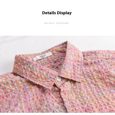 Camisa Cuadrillé Suelta Ligera para Hombre - Estilo Verano Moderno - Image 16