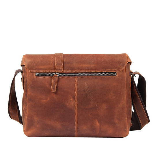 Bolso Mensajero de Cuero Retro para Hombre - Gran Capacidad - Image 14