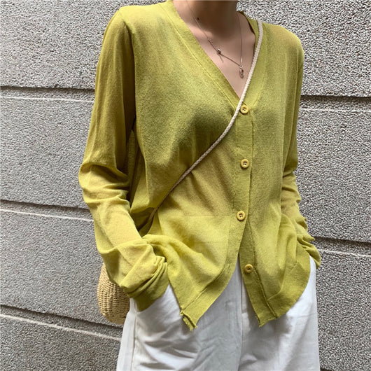 Cardigan de Seda de Hielo Tejido Fino con Protección Solar para Mujer - Image 17