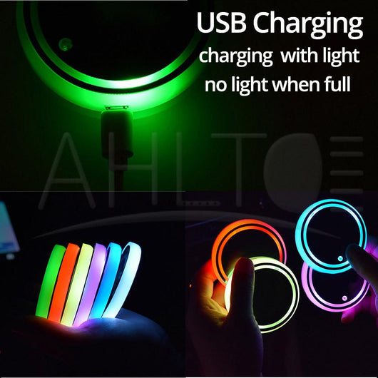 Posavasos LED Luminosos para Auto con Puerto USB - Set de 2 Piezas - Image 8