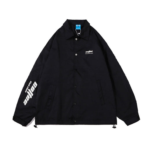 Chaqueta Casual para Hombre con Estampado Retro y Diseño Oversize Tipo Utilidad