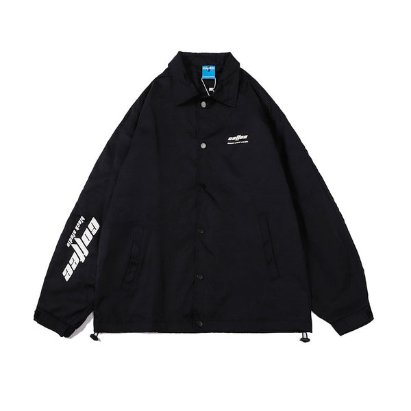 Chaqueta Casual para Hombre con Estampado Retro y Diseño Oversize Tipo Utilidad