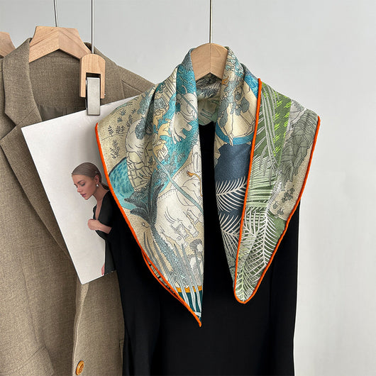 Pañuelo de Seda y Lana Tropical Bicolor - Image 22