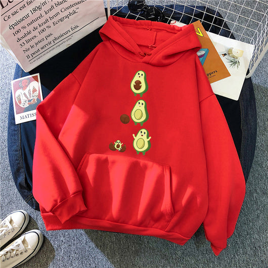 Sudadera con Capucha Estampado Aguacate Mamá e Hijo - Moda Suelta para Mujer - Image 20