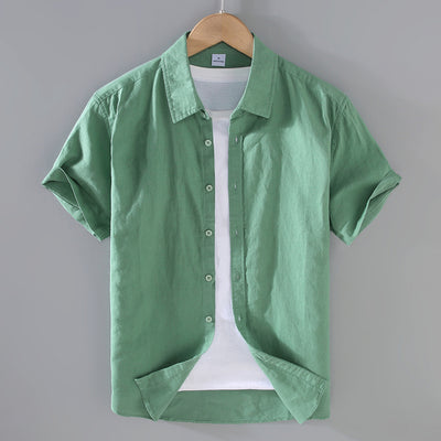 Camisa de Lino Hombre Manga Corta Suelta Casual - Image 5