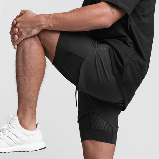 Shorts Deportivos Casual con Doble Capa y Diseño Superpuesto - Image 9