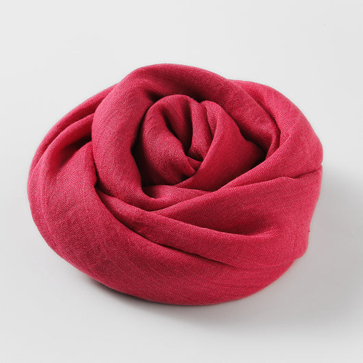 Pañuelo de Algodón y Lino Artístico de Color Sólido para Mujer - Image 23