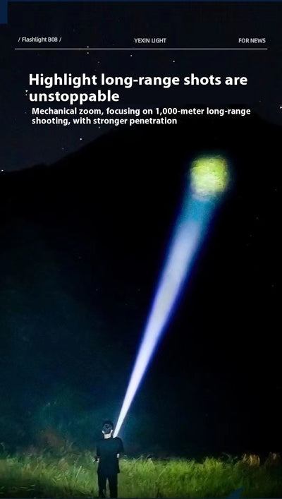 Linterna LED Recargable Profesional con Zoom Telescópico y Alcance Extendido - Image 7