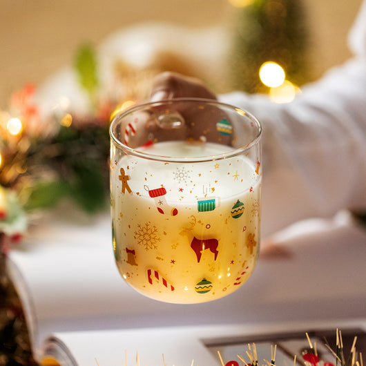 Vaso Navideño de Vidrio Grande con Asa para Desayuno - Image 4