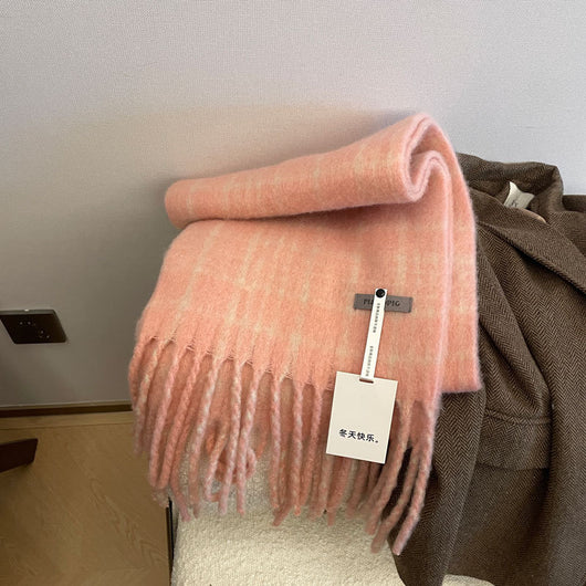 Bufanda de Cuadros Vintage para Otoño Invierno - Estilo Clásico para Mujer - Image 12