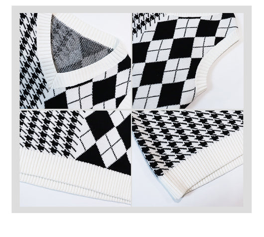 Camisa Tejida con Diseño Rombo y Chaleco Superpuesto - Image 12