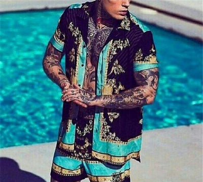Conjunto de Camisa Suelta Estilo Casual Hawaiano para Hombre - Image 3