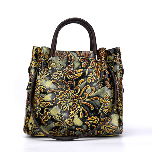 Bolsa Mensajera de Cuero Genuino con Relieve 3D para Mujer - Image 13