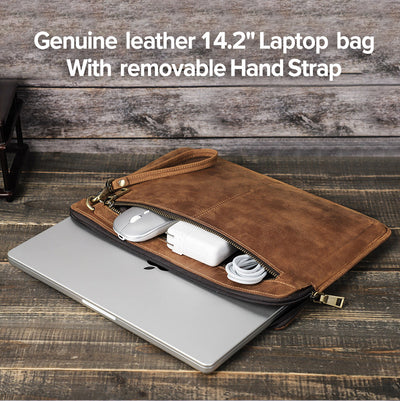 Funda Protectora para Laptop en Cuero Crazy Horse - Maletín Portátil Elegante - Image 8