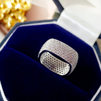 Anillo de Diamantes Cuadrado Lujo Nicho - Dedo Índice - Image 9