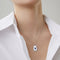 Collar Colgante de Madreperla con Zafiro en Plata 925