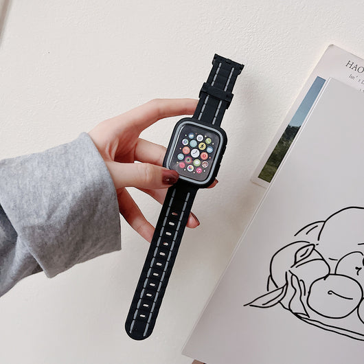 Set de Correas de Silicona para Apple Watch 7, SE y 8 con Funda Protectora - Image 19
