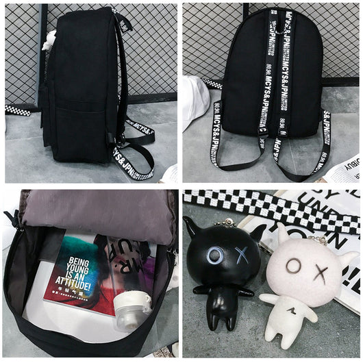 Mochila de Lona Estilo Coreano para Estudiantes y Aventuras - Image 6