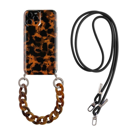 Cinturón Leopardo Ámbar Compatible con Apple, Cadena Diagonal
