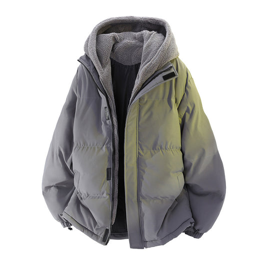 Chaqueta de Invierno Hombre Acolchada Suelta con Diseño Falsa Dos Piezas - Image 3