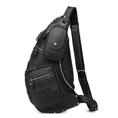 Bolsa Mensajero de Cuero Genuino Estilo Retro con Gran Capacidad para Hombre - Image 2