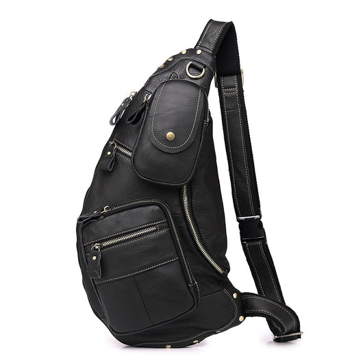 Bolsa Mensajero de Cuero Genuino Estilo Retro con Gran Capacidad para Hombre - Image 2
