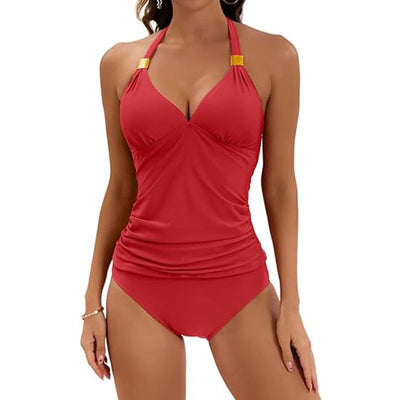 Bikini Dos Piezas Halter con Nudo y Abertura Lateral - Image 3