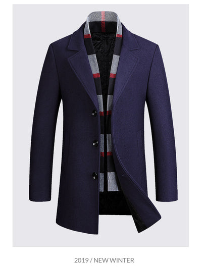 Blazer Casual para Hombre con Solapa y Bufanda de Lana - Image 19