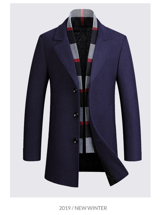Blazer Casual para Hombre con Solapa y Bufanda de Lana - Image 19