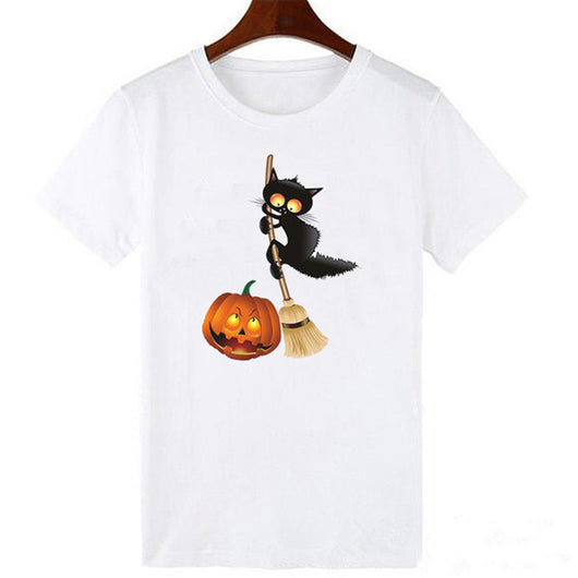Camiseta Negra Estampado Patitas de Gato - Diseño Europeo Manga Corta - Image 6