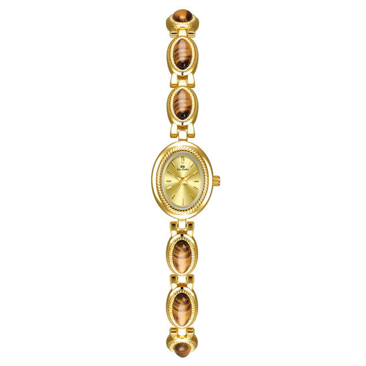 Reloj de Cadena Tigereye Dorado Retro BS Gold - Image 7