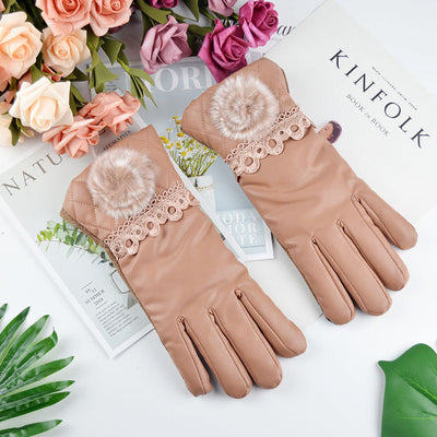 Guantes de Cuero Cálidos con Pantalla Táctil y Protección Antiviento - Image 11