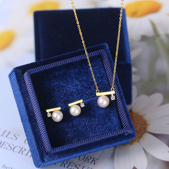 Conjunto de Joyería Plata 925 con Perlas de Agua Dulce Natural