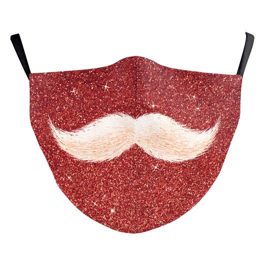 Green Christmas dustproof face mask with a festive pattern of red and gold ornaments, candy canes, gingerbread, and "Merry Christmas!" text. - Image 22