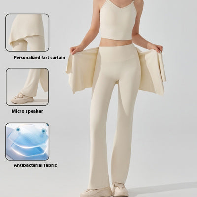 Pantalón Deportivo Dos Piezas Desmontable Cintura Alta y Falda Capri Efecto Nude