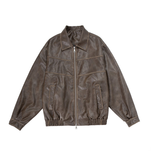 Chaqueta de Cuero PU con Solapa para Motociclista - Image 2