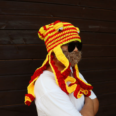 Gorro Pulpo de Lana Tejida con Barba Integrada - Image 7