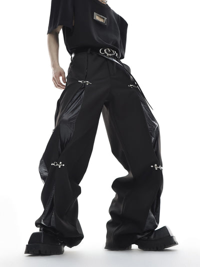 Pantalones Casuales para Hombre con Botones Metálicos y Diseño Patchwork - Image 4